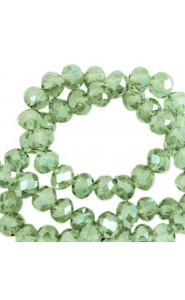 Top Glas Facett Glasschliffperlen 3x2mm rondellen Citrus green-pearl shine coating